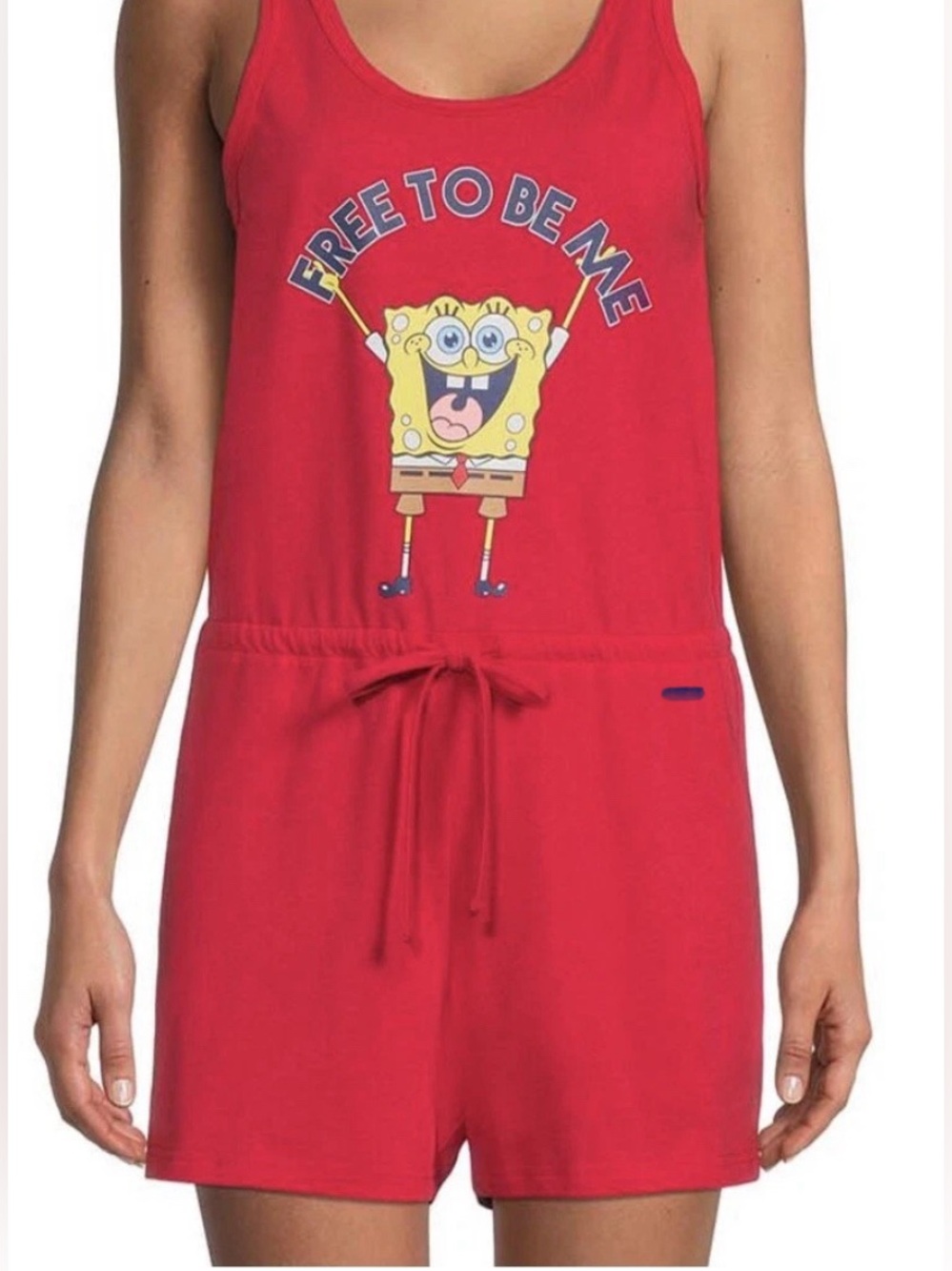 SpongeBob Squarepants Red Onesie Jumpsuit Romper Red Nickelodeon Tank Top NWT SM